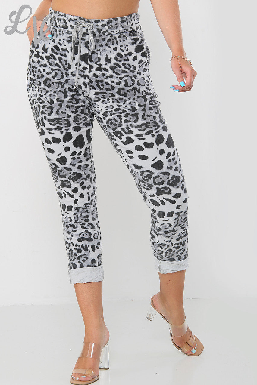 Dames Broek met Luipaardprint Zilver - Prijs per eenheid €9,99