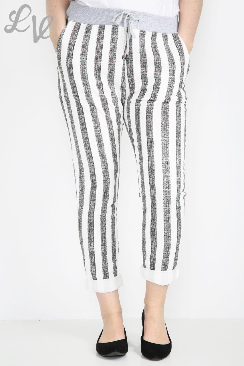 Dames joggingbroek met nautische print Grijs - Prijs per eenheid £ 6,99