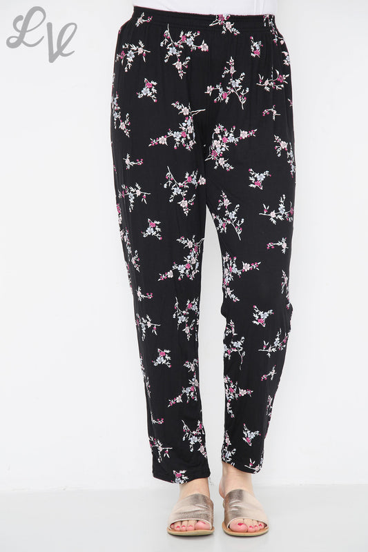 Dames Oosterse Broek met Bloemenprint Roze Bloemen