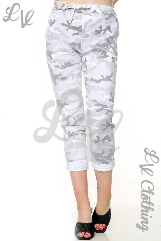 Dames Camouflageprint Magic Broek Zilver Stukprijs WAS WAS 12.99 NU £4.99