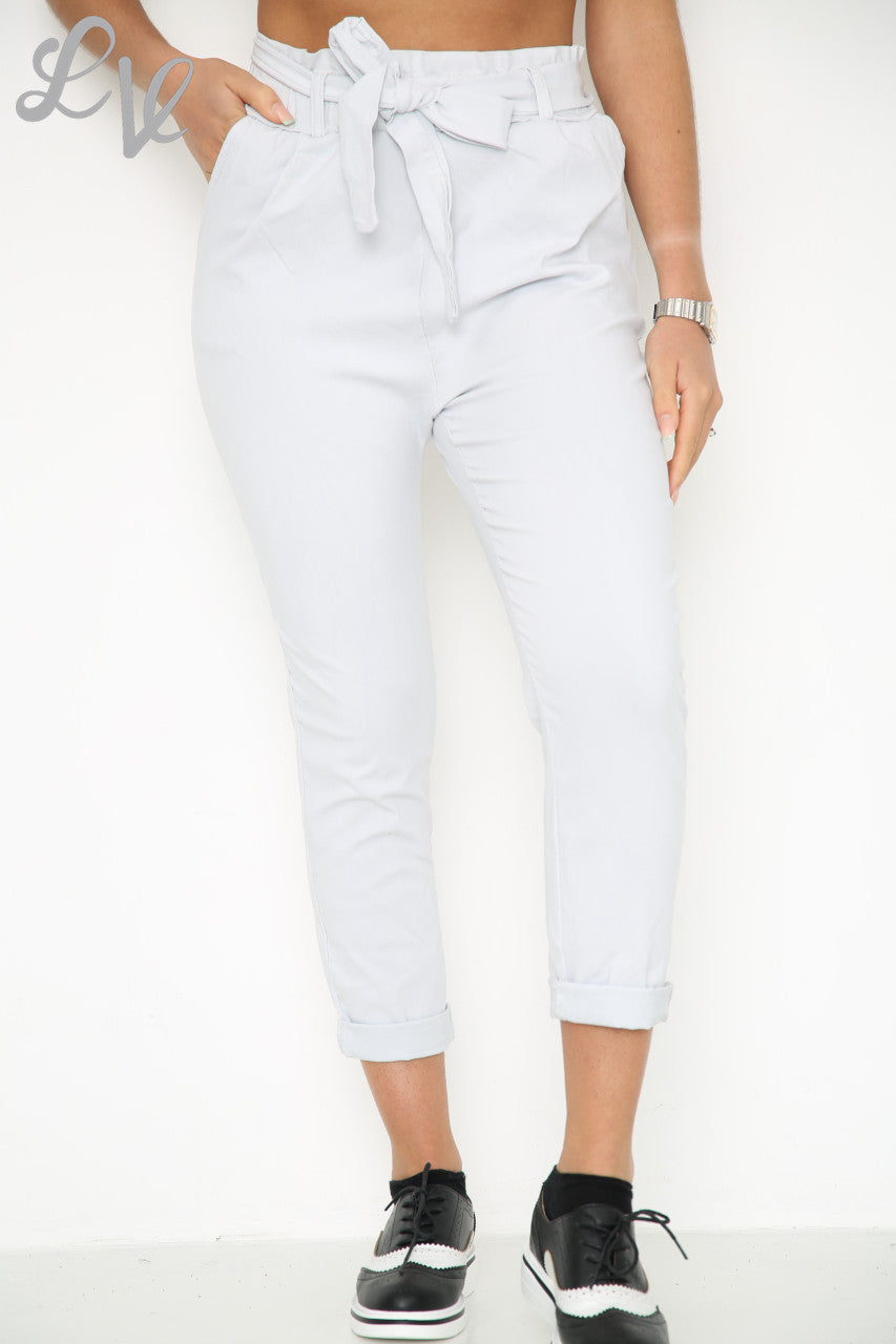 Dames Grote Maat Magic Paper Bag Stijl Broek Zilver Stukprijs € 9,99