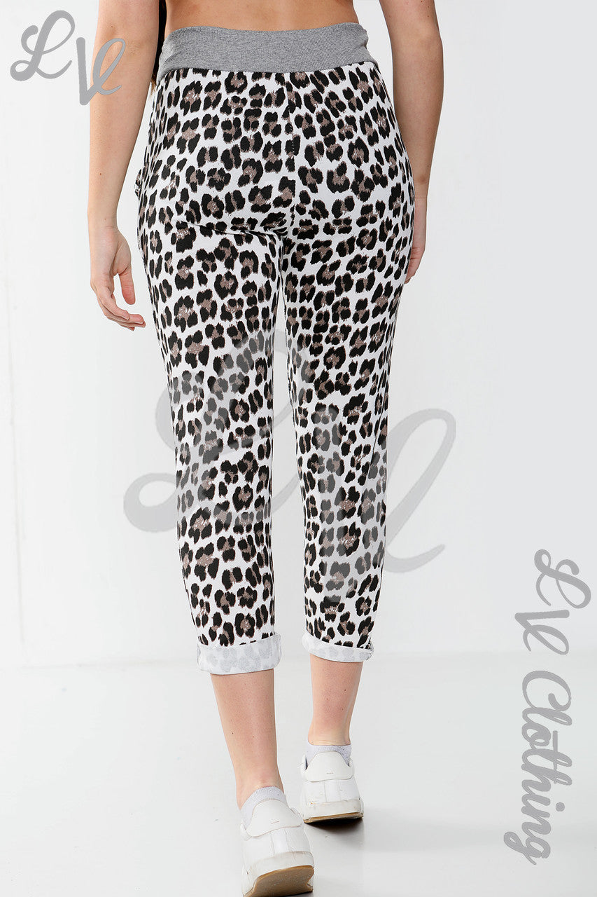 Dames Leopardprint Joggingbroek Steen - Eenheidsprijs €6,99