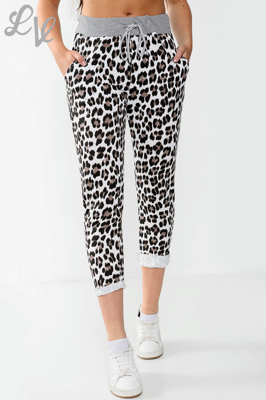 Dames Leopardprint Joggingbroek Steen - Eenheidsprijs €6,99