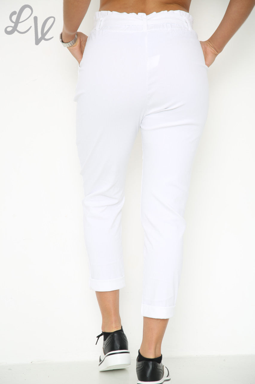 Dames Magic Paper Bag Broek Stijl Wit Prijs per stuk €9,99