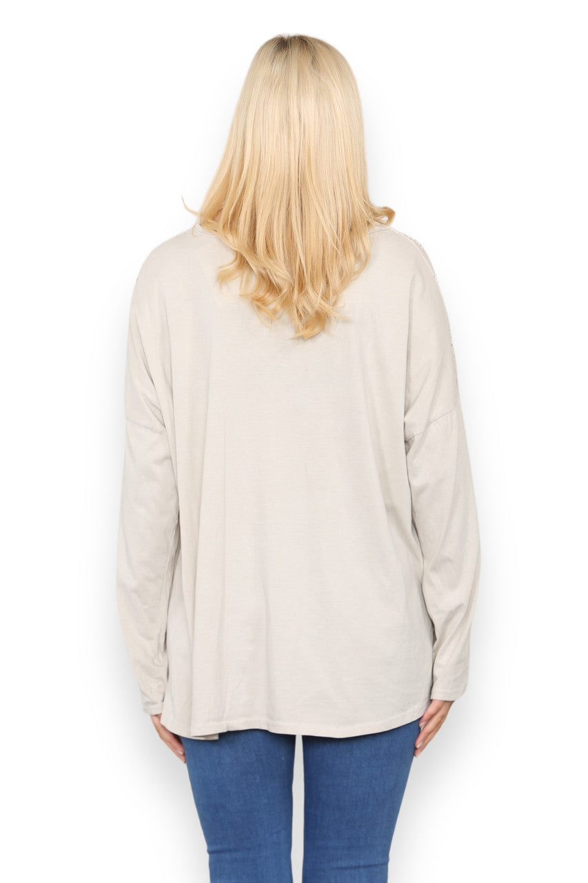 ANGLAISE SHOULDER & HEM DETAIL TOP STONE