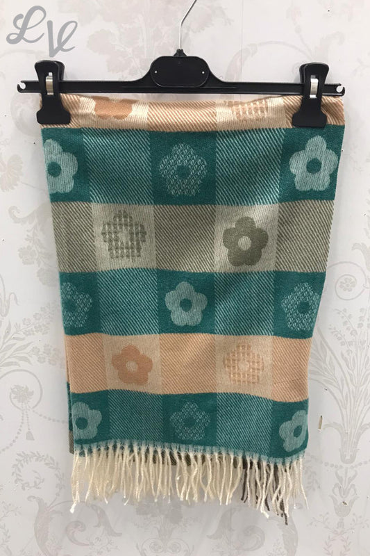 Dames Sjaal met Bloemenprints Groen