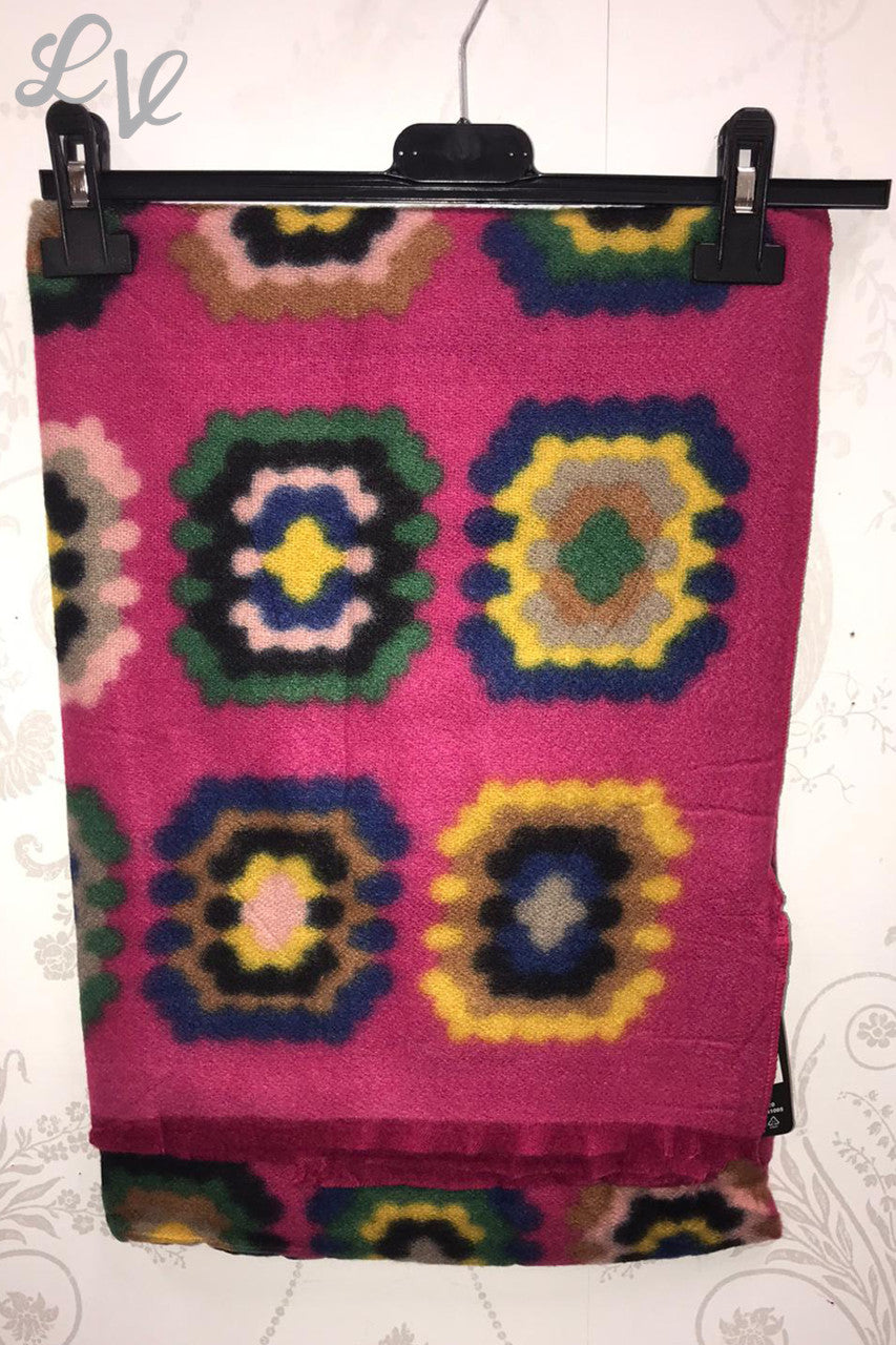 Dames Bloemen Pixel Print Sjaal Cerise