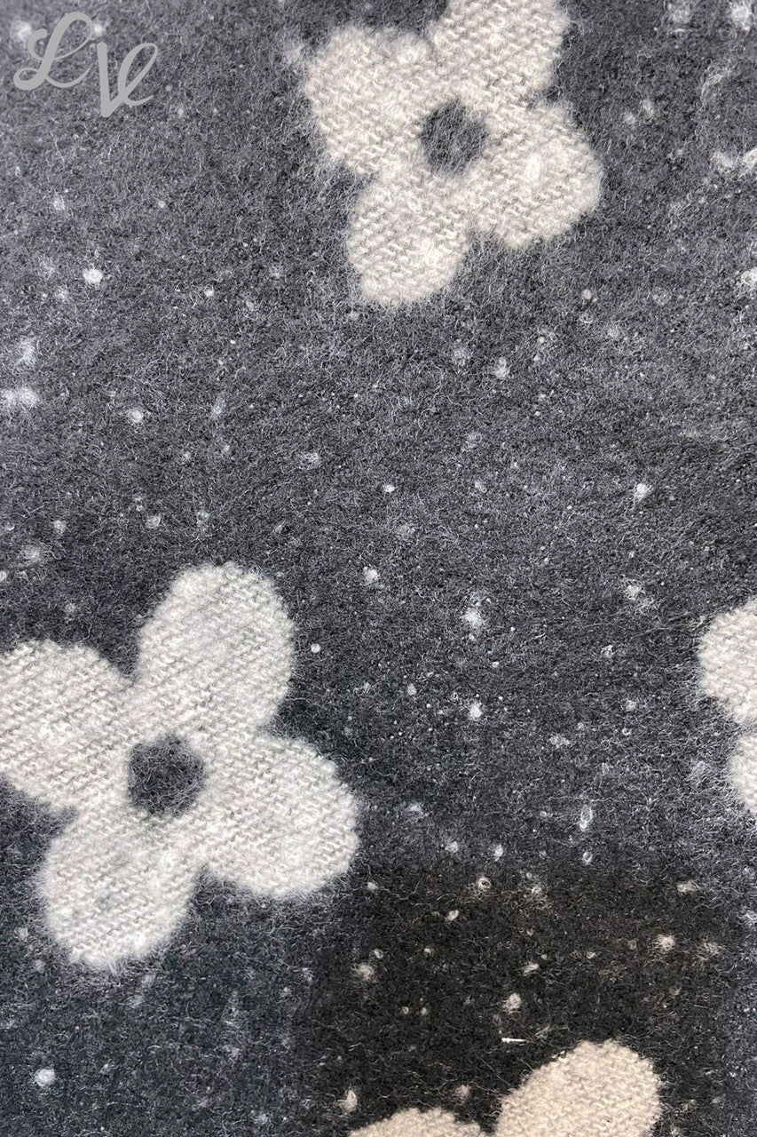 Dames Sjaal Bloemen Gemêleerde Print Zwart