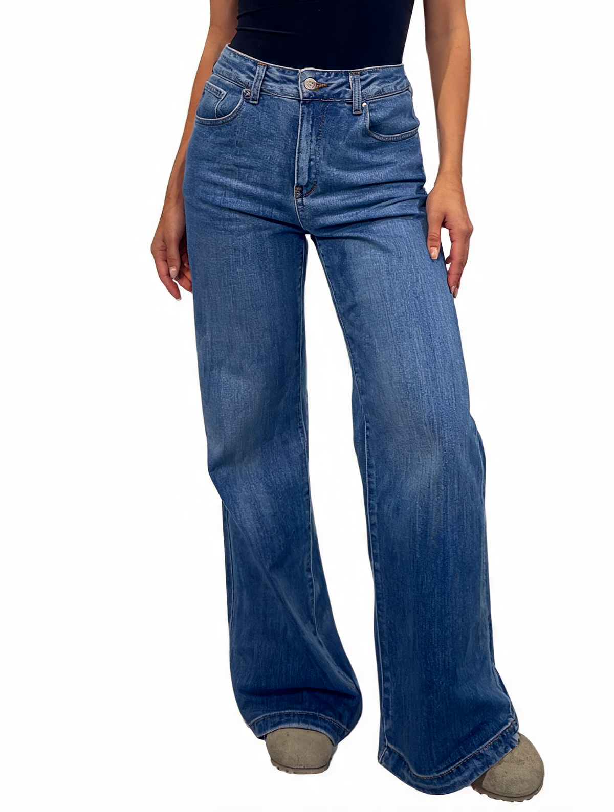High Waisted Wide Leg Flare Classic Denim Bootcut Jeans