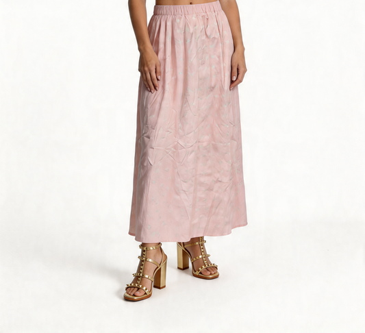 Polka Dot Midi Skirt - Pink