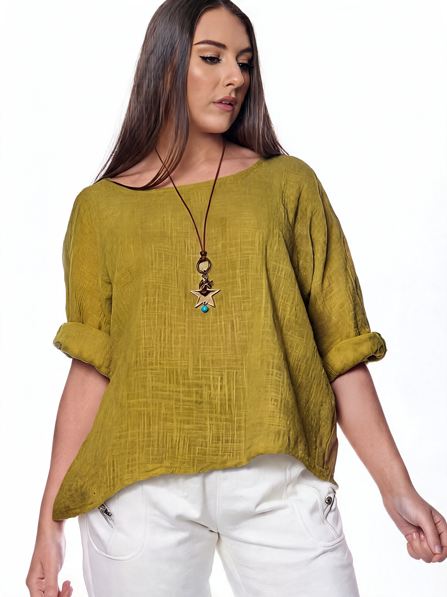 Ladies Plain Simple Top - Chetreuse