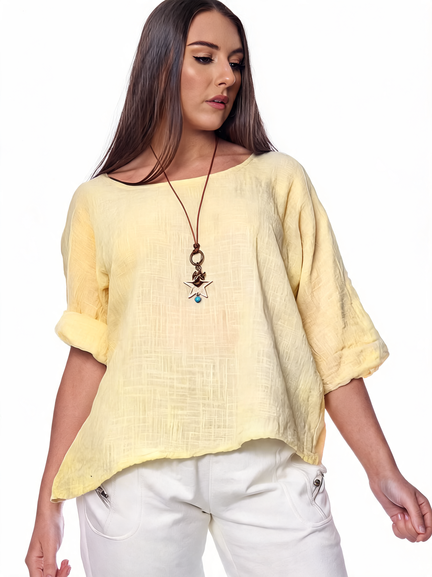 Ladies Plain Simple Top - Lemon