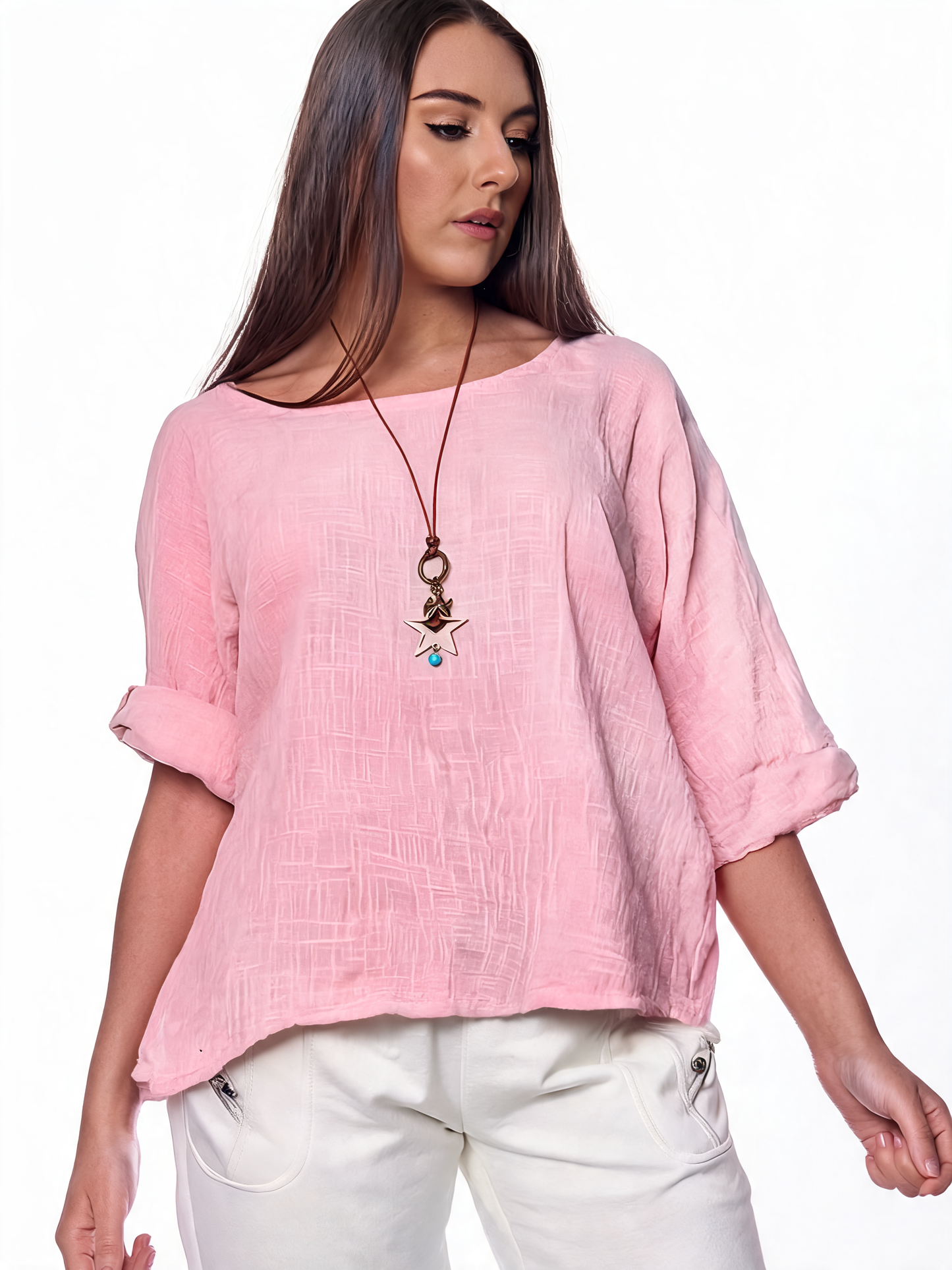 Ladies Plain Simple Top - Dusty Pink
