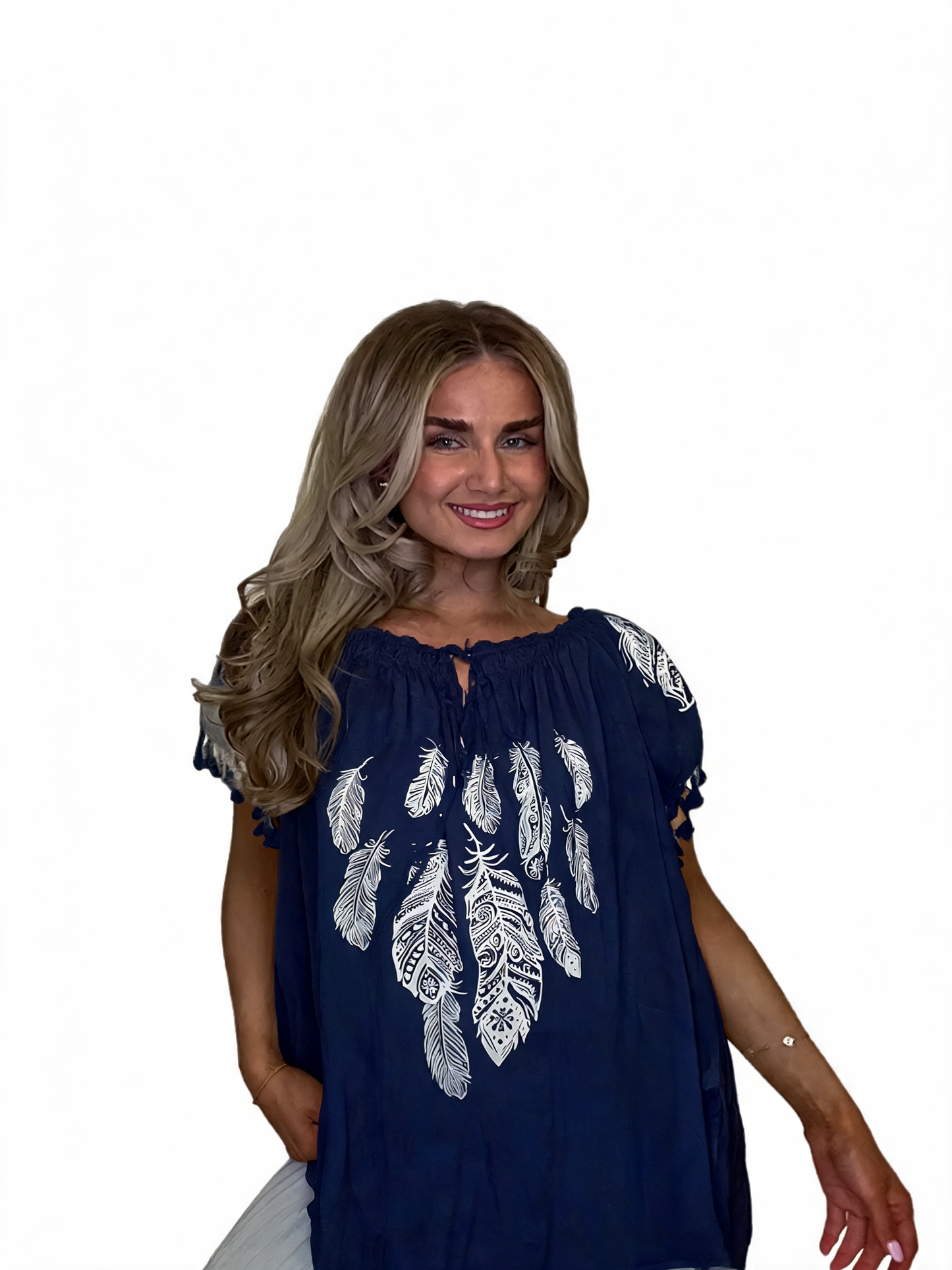 Azure Bloom Verfraaide Gelaagde Smockjurk - Roze