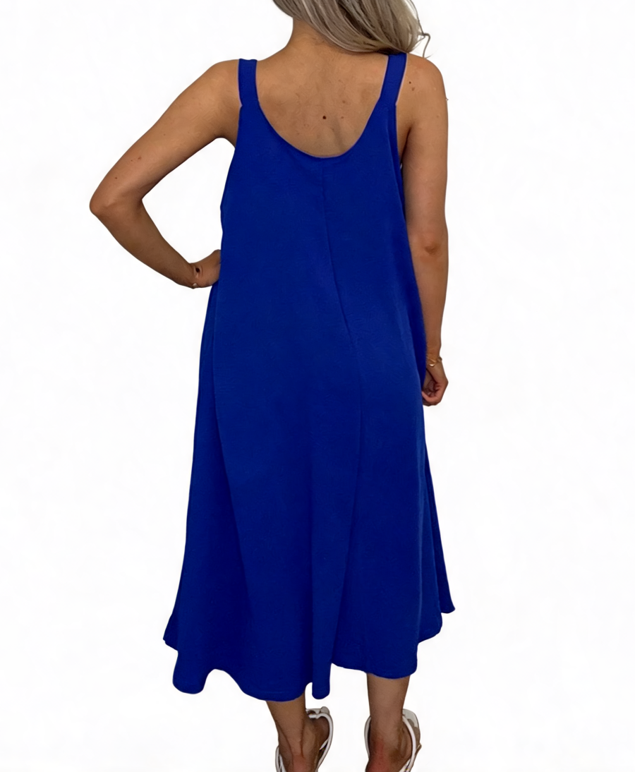 Buckle Strap Oversized Cami Maxi Dress - Royal Blue