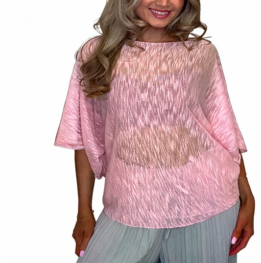 Azure Bloom Verfraaide Gelaagde Smockjurk - Roze