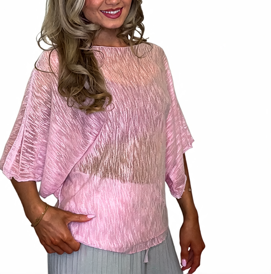 Azure Bloom Verfraaide Gelaagde Smockjurk - Roze