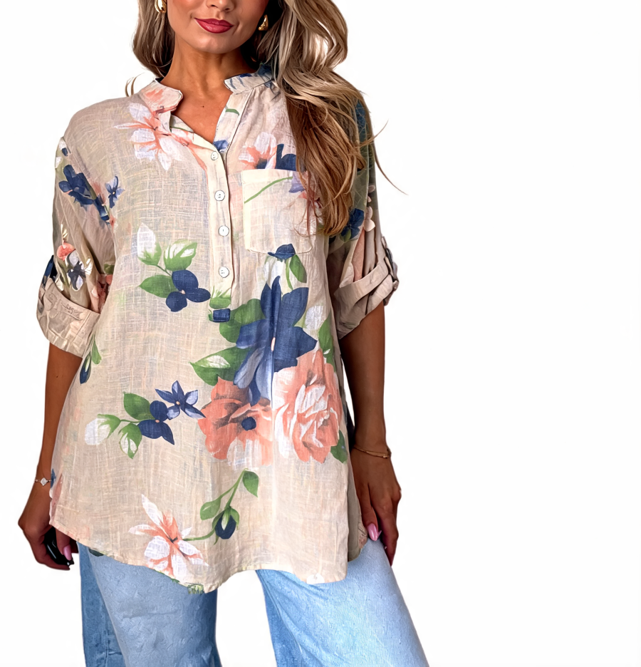 Azure Bloom Verfraaide Gelaagde Smockjurk - Roze