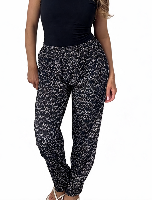 Abstract Print Elasticated Trousers