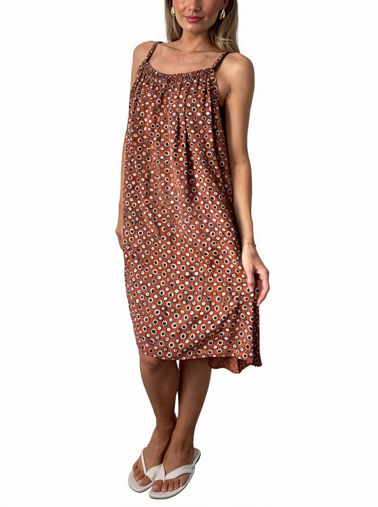 Polka Dot Scoop Neck Cami Midi Dress