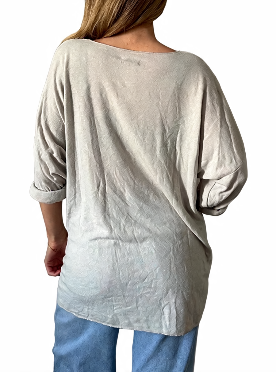 Dandelion Print Oversized Relaxed Fit Long Sleeve Top