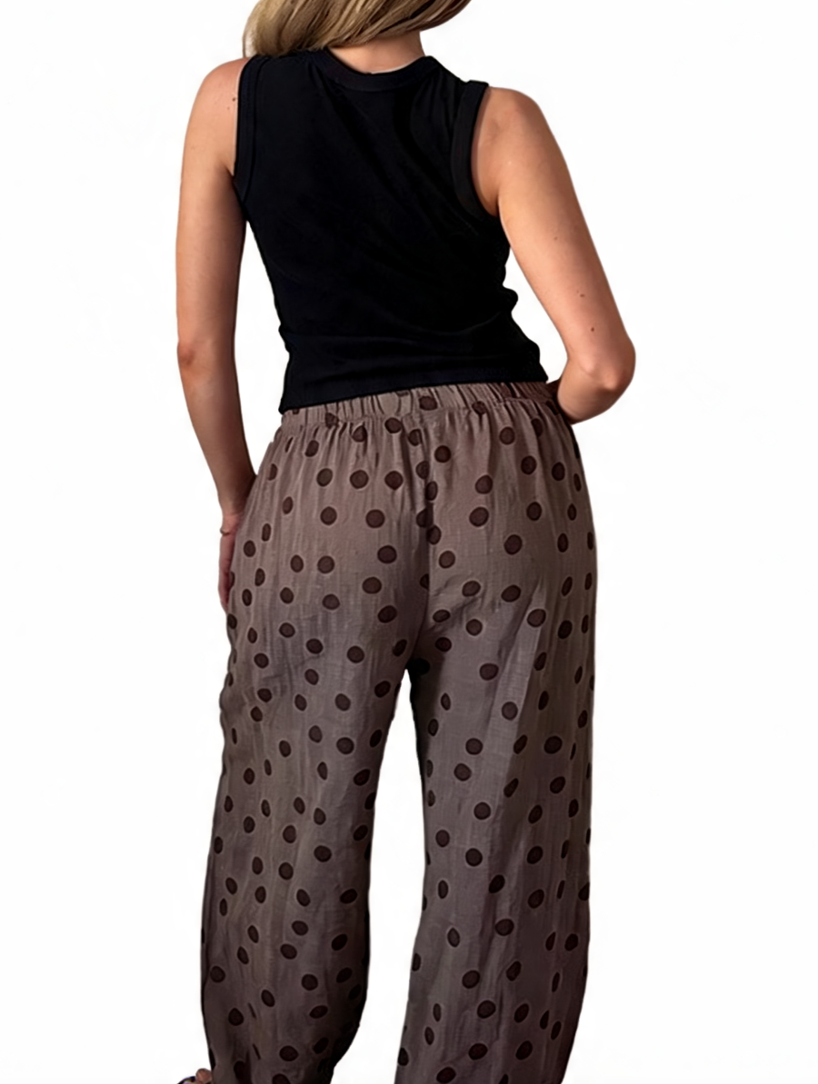 Polka Dot Wide-Leg Trousers
