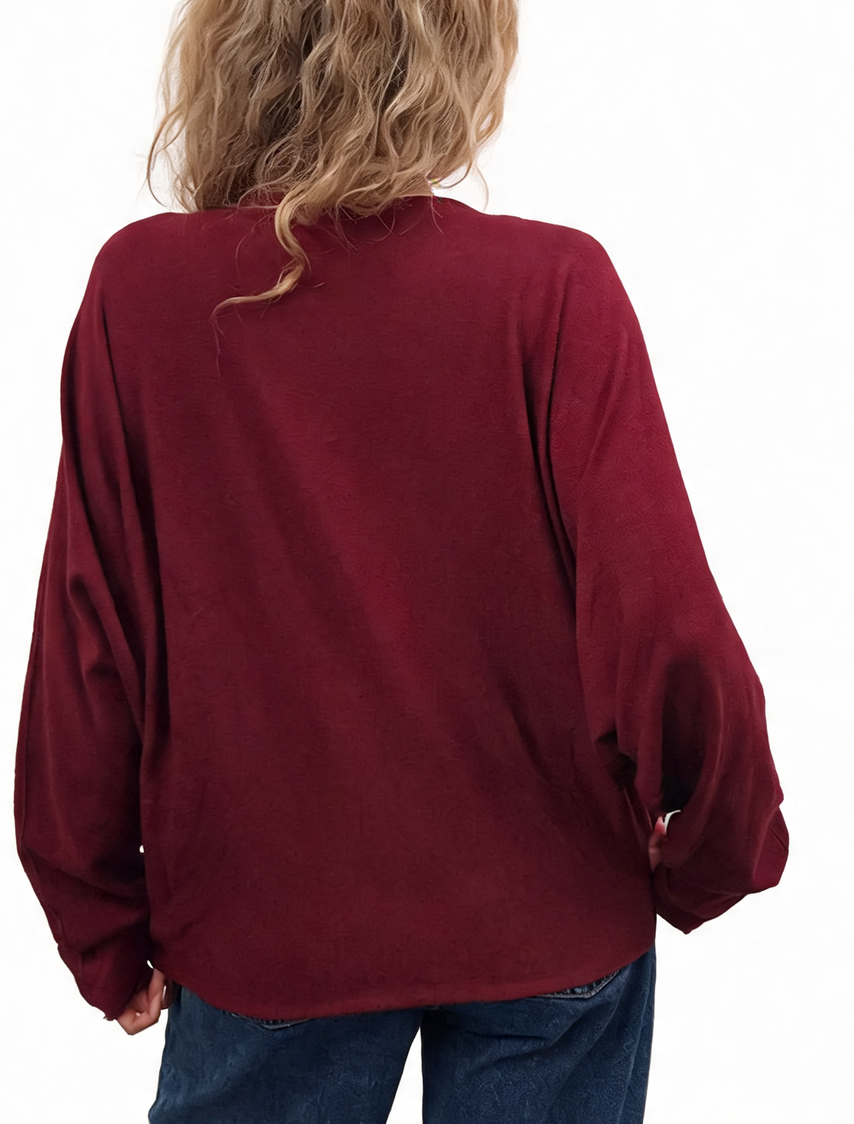 Oversized Sparkle Heart V-Neck Relaxed Fit Lightweight Knit Jumper