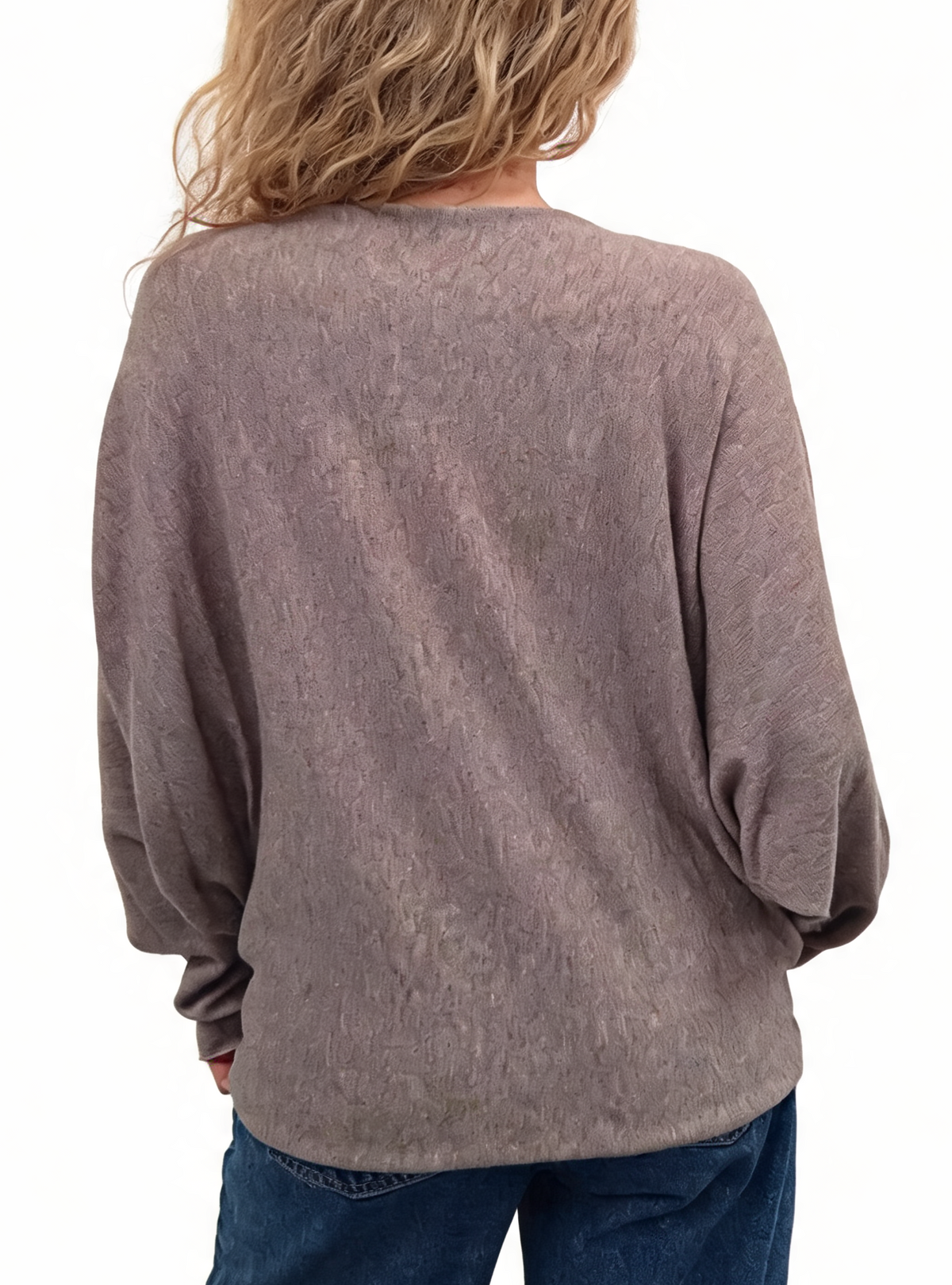 Oversized Sparkle Heart V-Neck Relaxed Fit Lightweight Knit Jumper