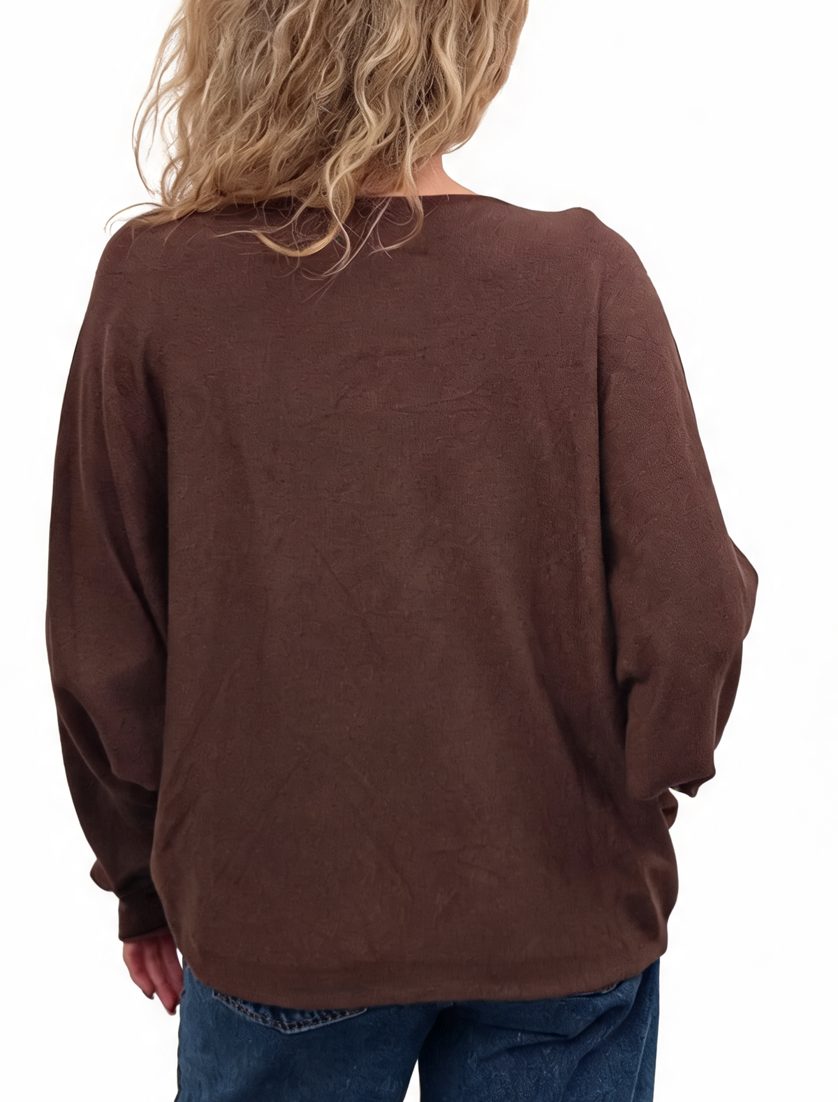 Oversized Sparkle Heart V-Neck Relaxed Fit Lightweight Knit Jumper