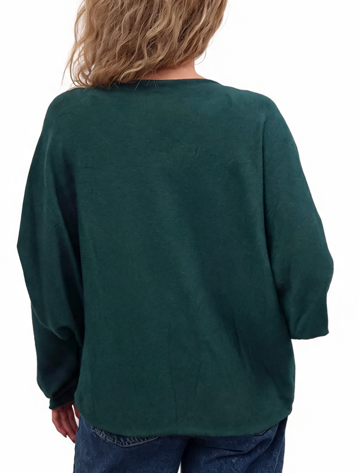 Oversized Sparkle Heart V-Neck Relaxed Fit Lightweight Knit Jumper
