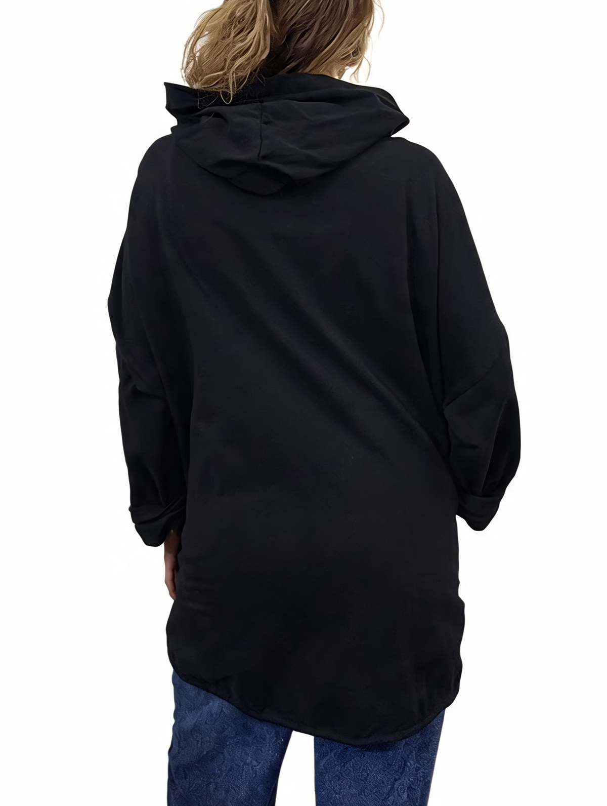 Quilted Hooded Jacket with Ruffle Heart Detail Lagenlook Coat