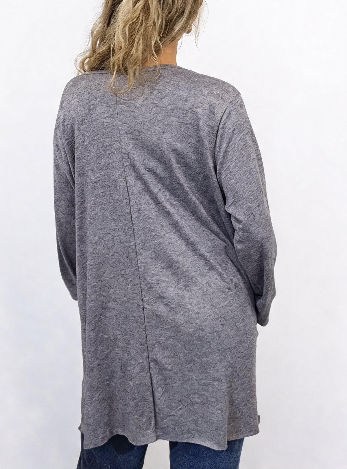Women’s Oversized Sparkle Heart Top Sequin Embellished Long Sleeve Round Neck Asymmetric Tunic