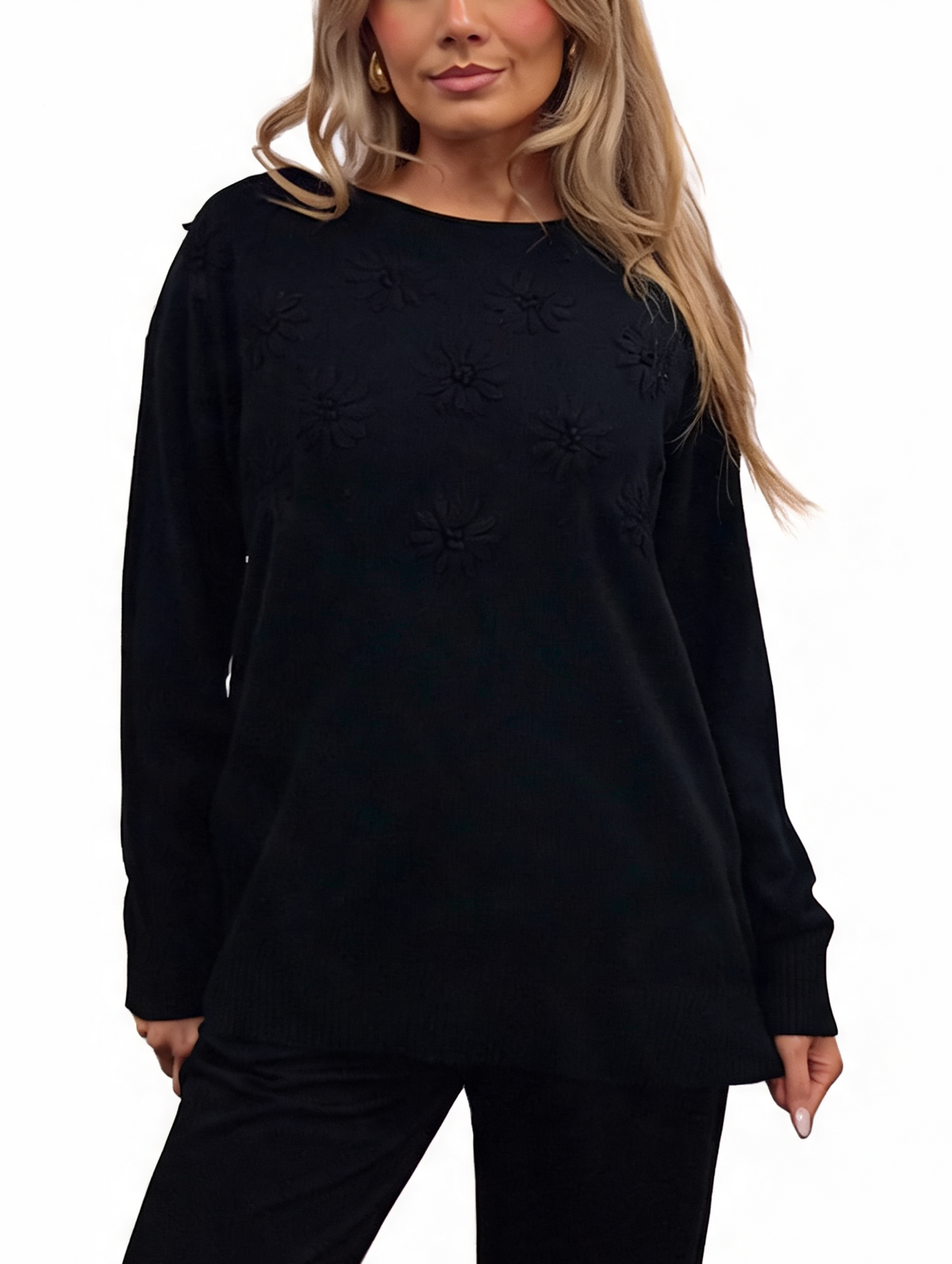 3D Floral Embroidered Jumper