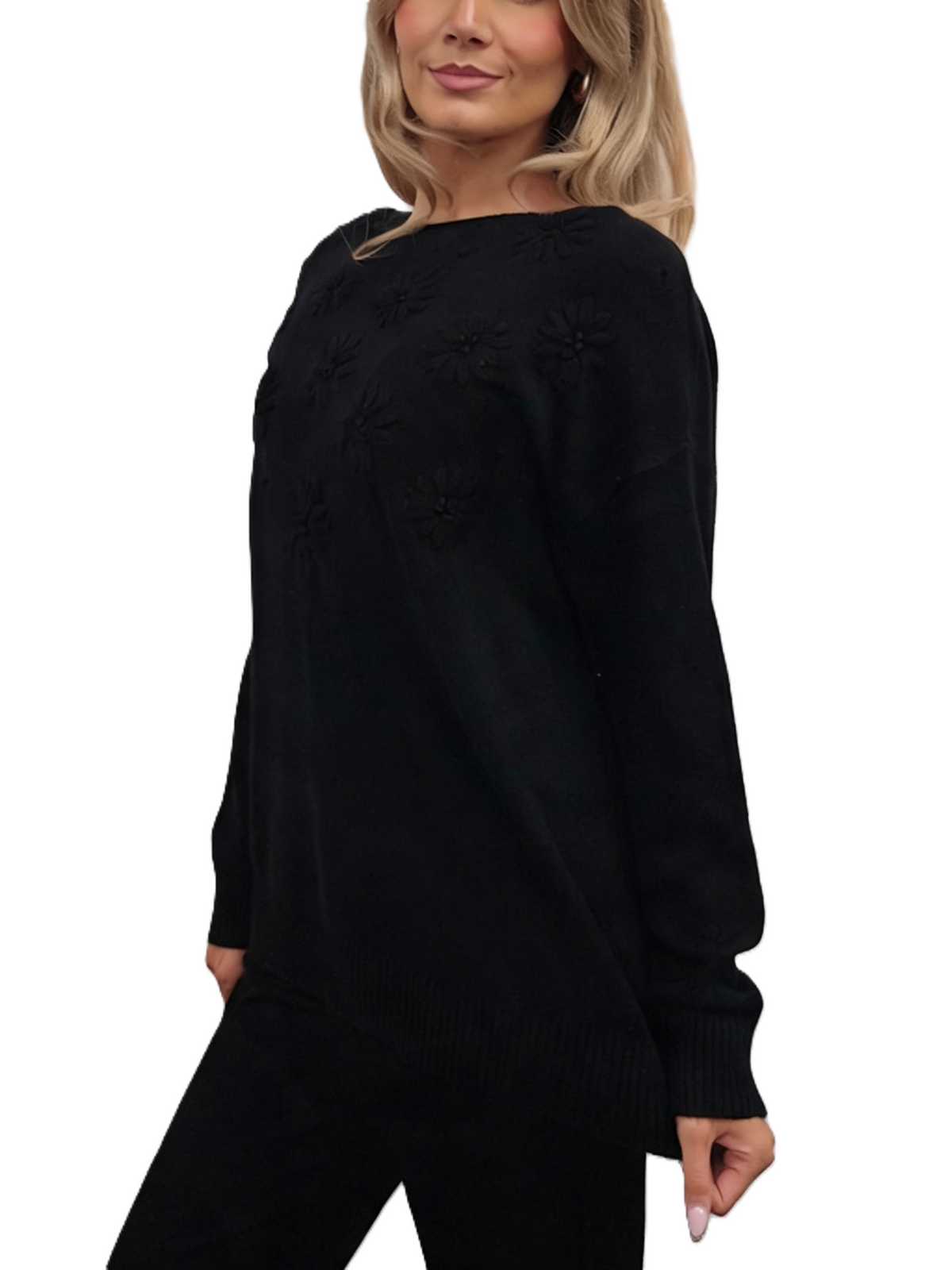 3D Floral Embroidered Jumper