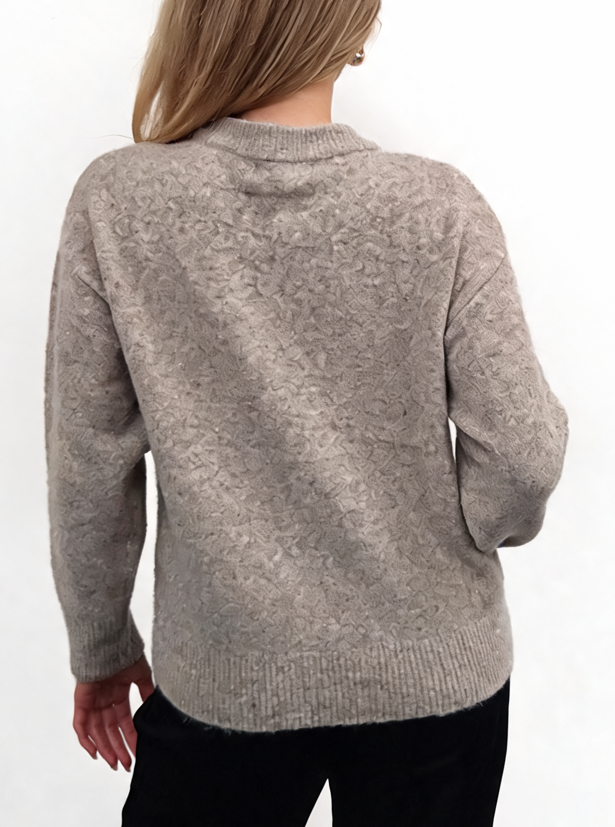 Textured Knit Heart Detail Cardigan with Heart Button Front