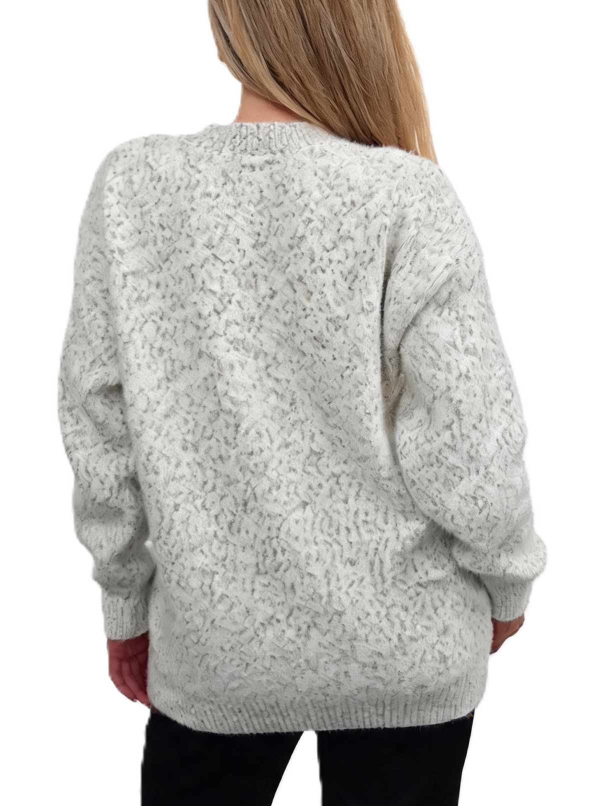 PARIS Slogan Oversized Fluffy Knit Jumper