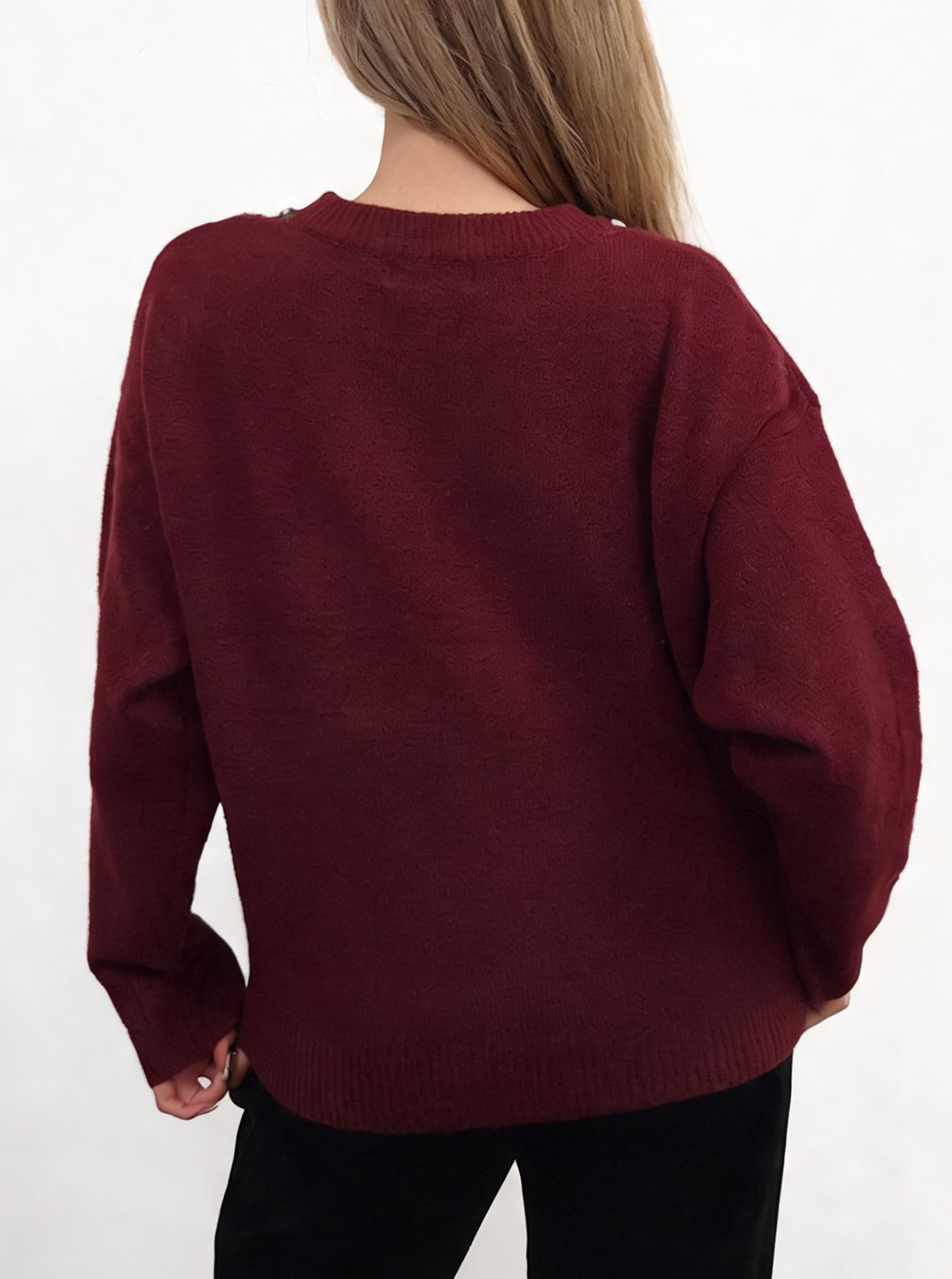 Diamante Embellished Soft Knit Drop Shoulder Sparkle Sweater