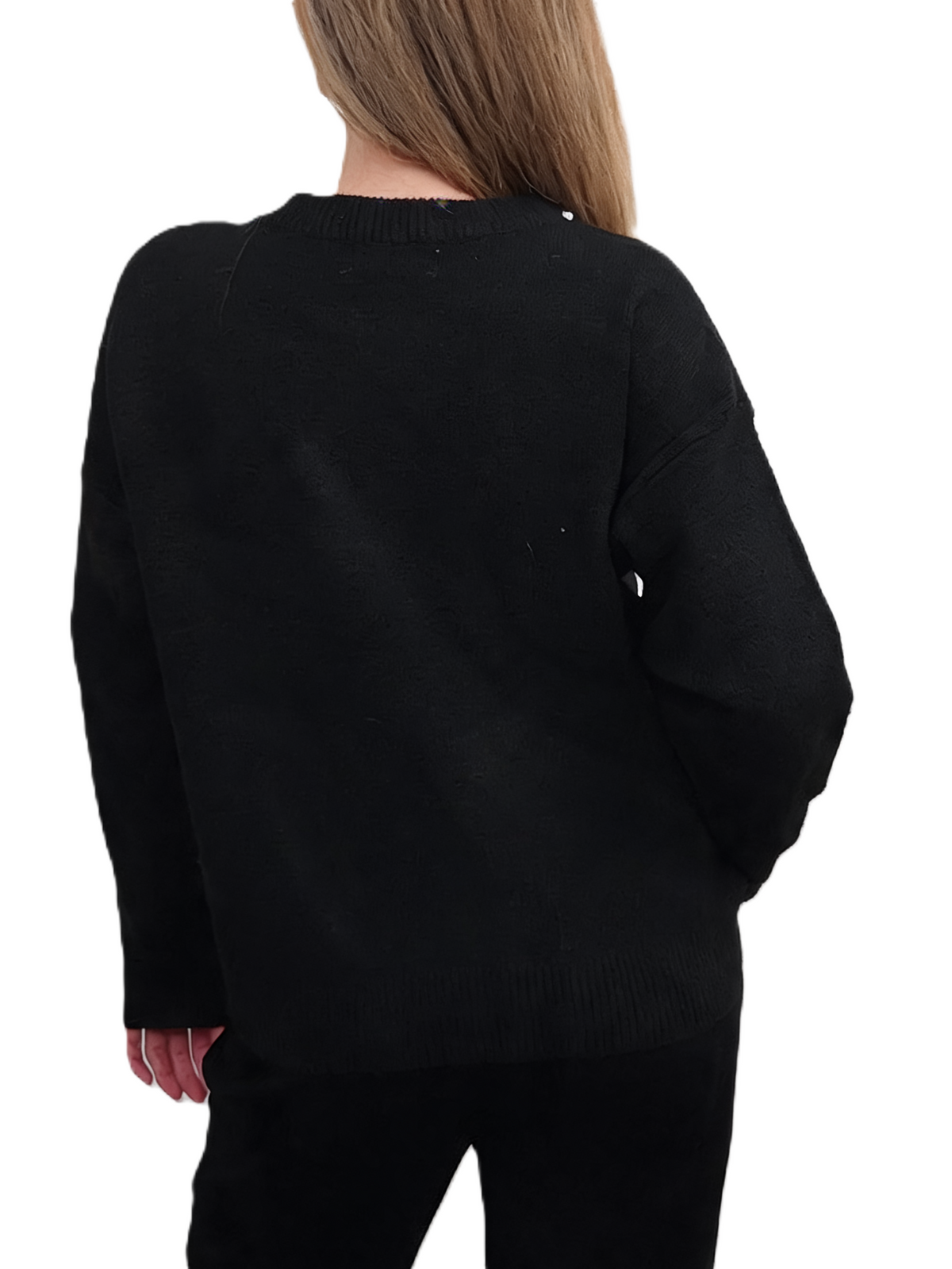 Diamante Embellished Soft Knit Drop Shoulder Sparkle Sweater
