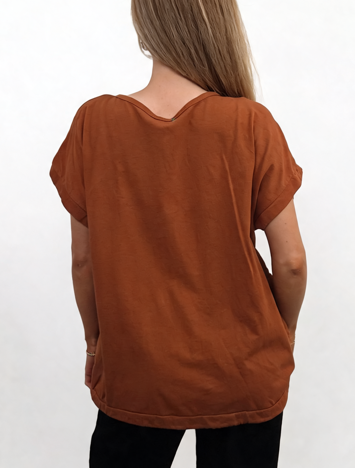 Heartburst Graphic Print Short Sleeve Top with Drawstring Hem