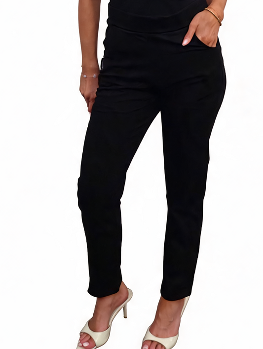 High-Waisted Slim-Fit Trousers