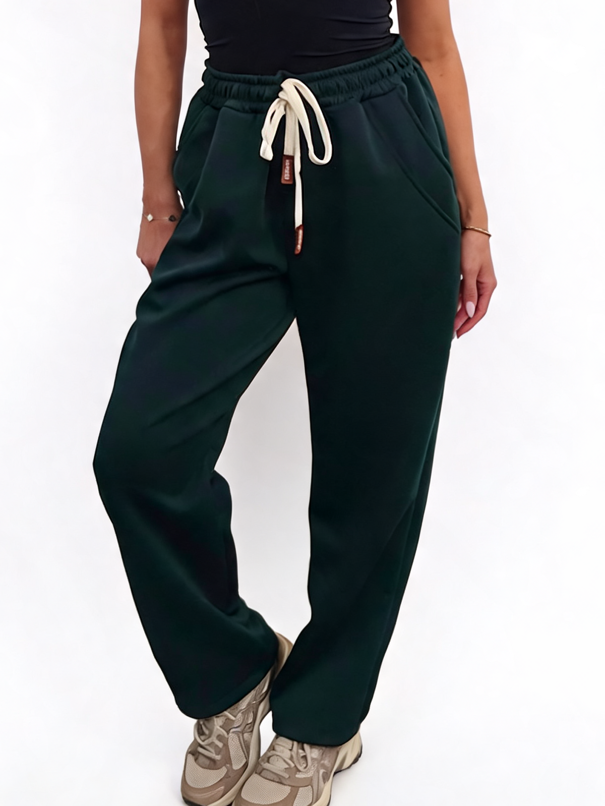 Relaxed Straight Leg Drawstring Elasticated Waist Sweatpants