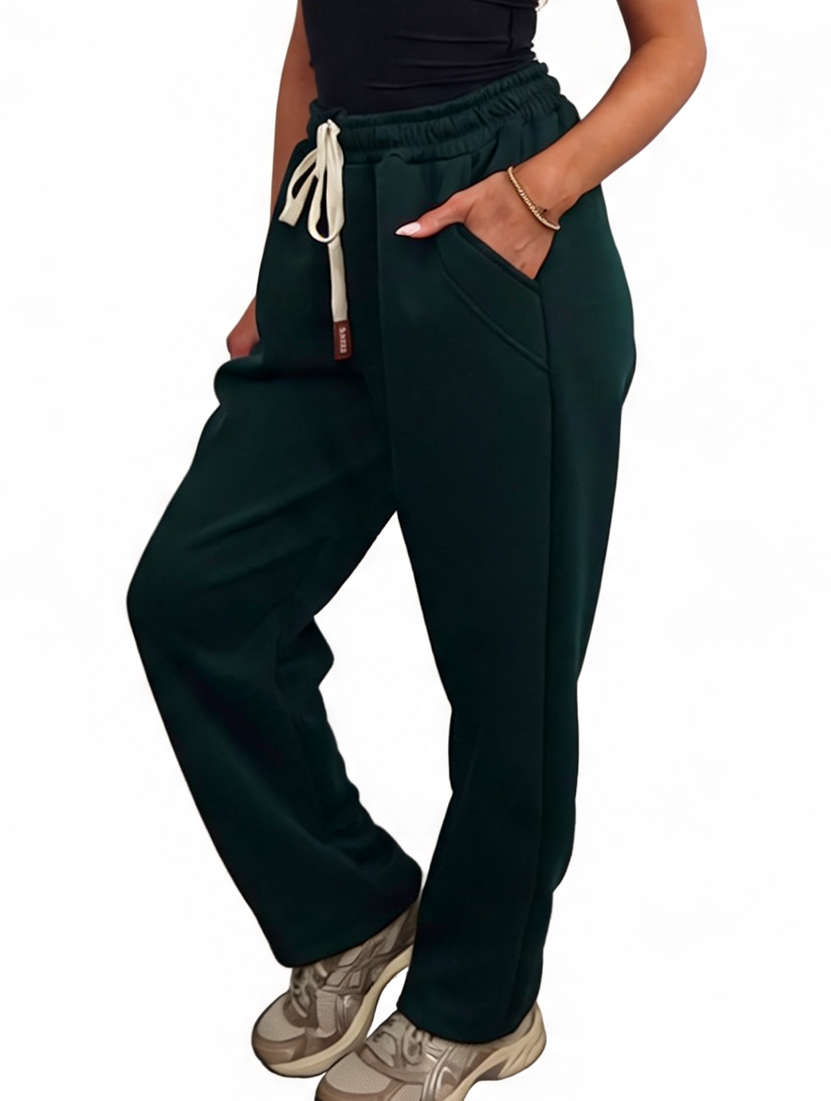Relaxed Straight Leg Drawstring Elasticated Waist Sweatpants