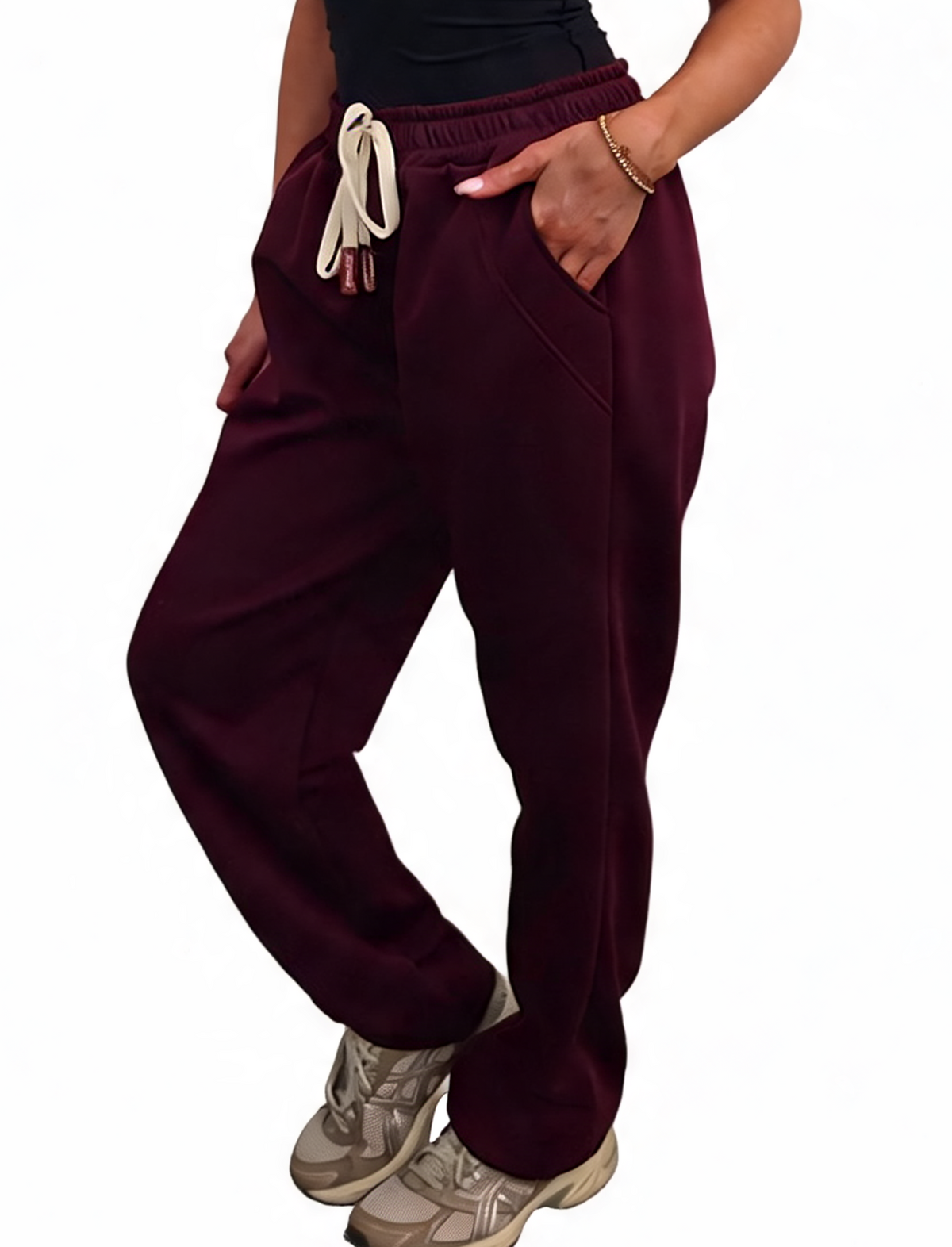 Relaxed Straight Leg Drawstring Elasticated Waist Sweatpants