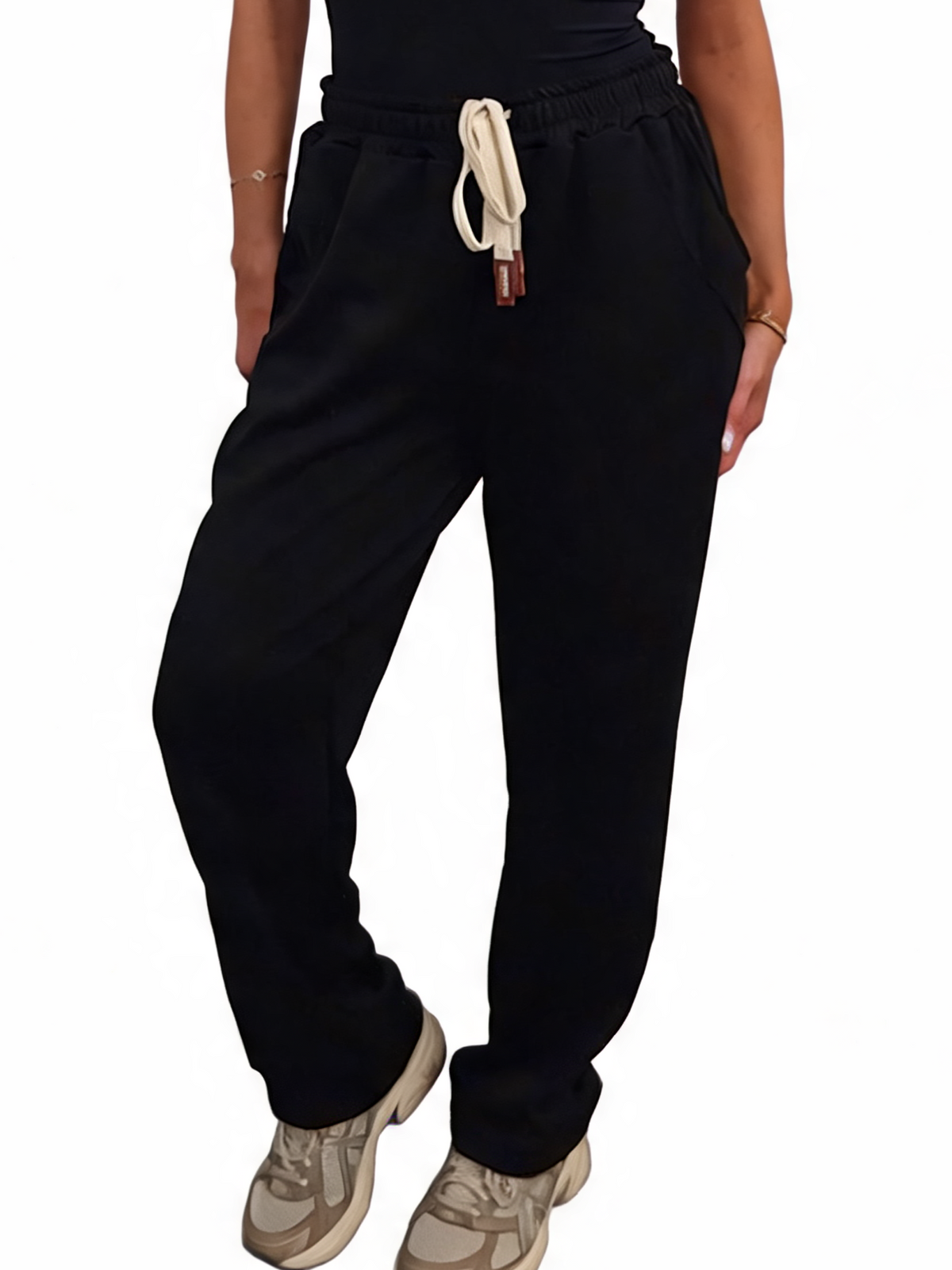 Relaxed Straight Leg Drawstring Elasticated Waist Sweatpants