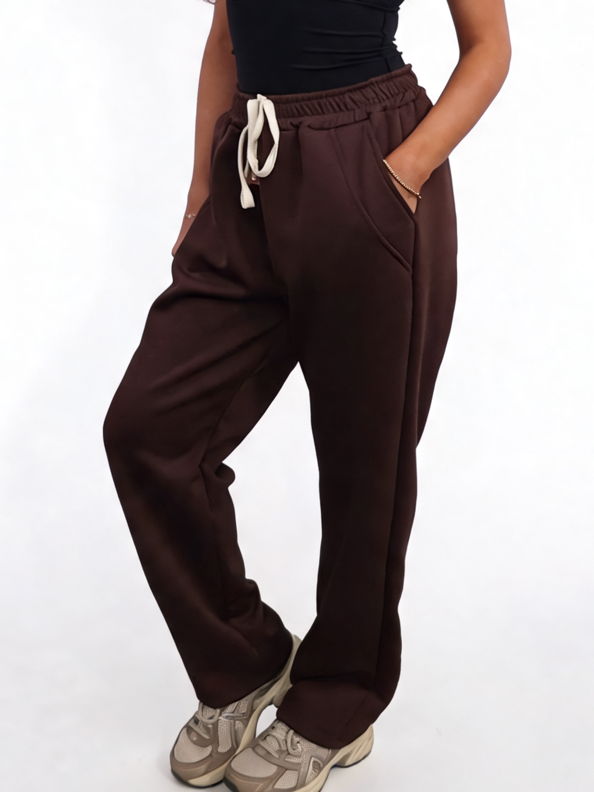 Relaxed Straight Leg Drawstring Elasticated Waist Sweatpants
