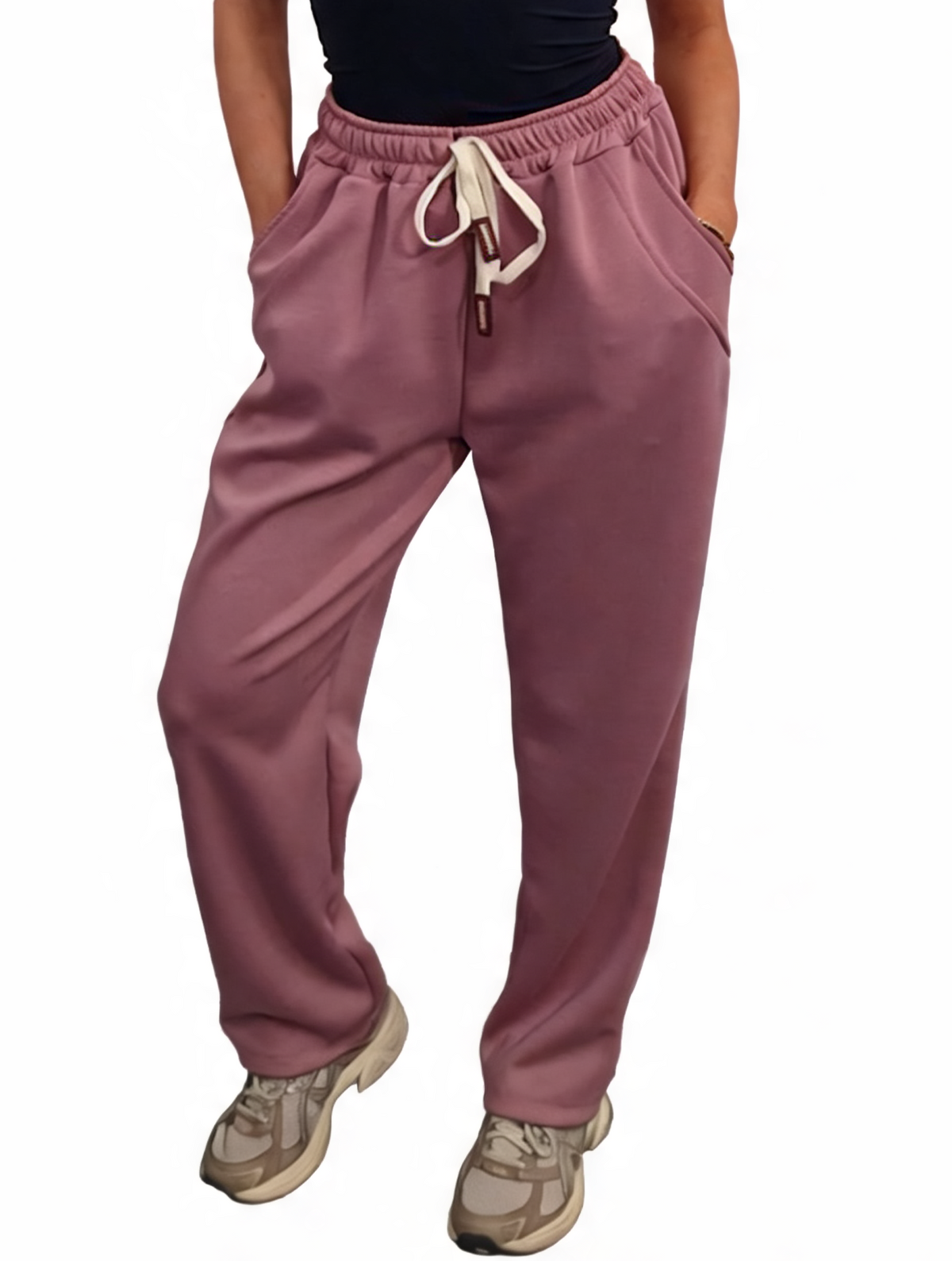 Relaxed Straight Leg Drawstring Elasticated Waist Sweatpants