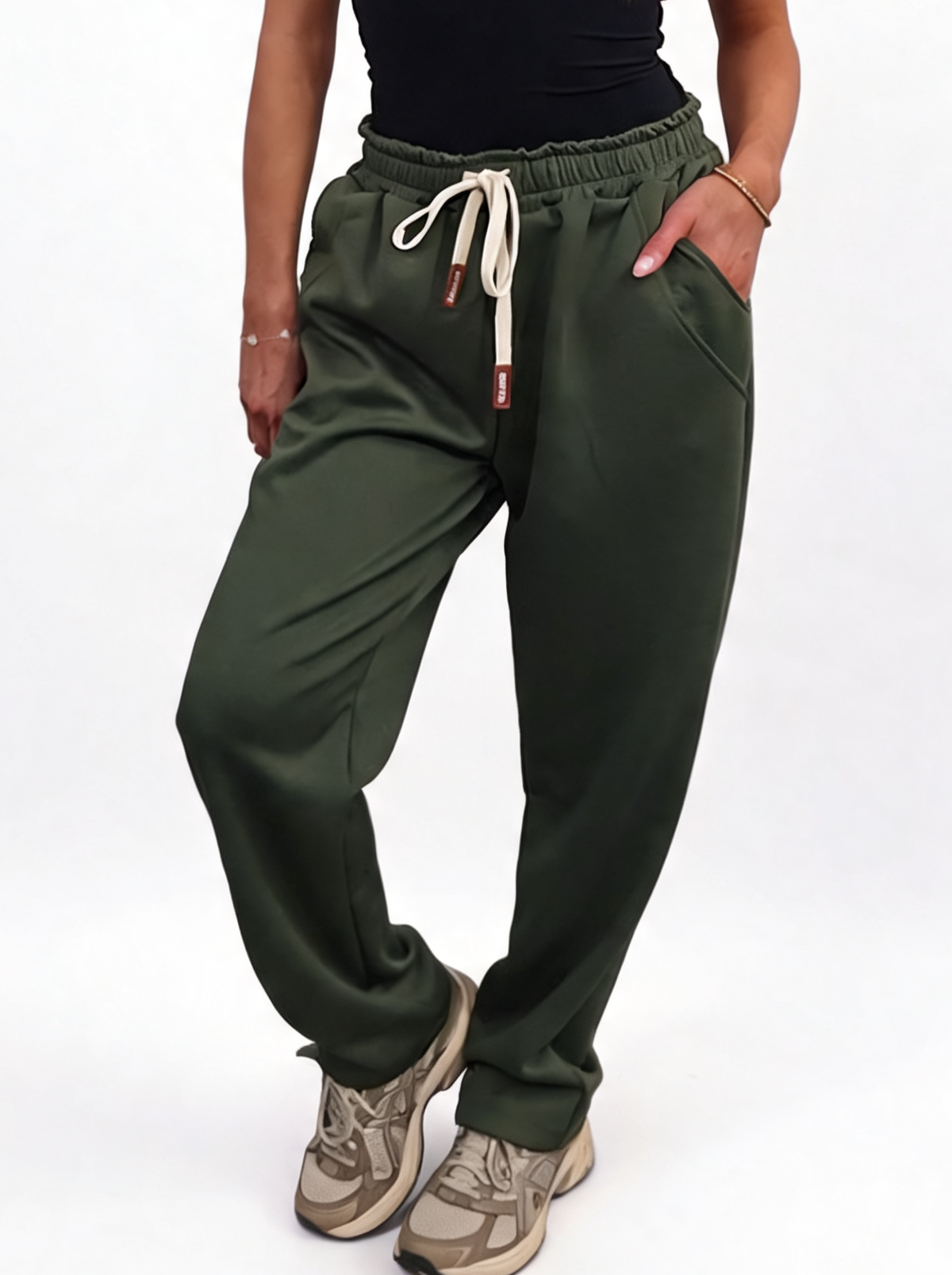Relaxed Straight Leg Drawstring Elasticated Waist Sweatpants