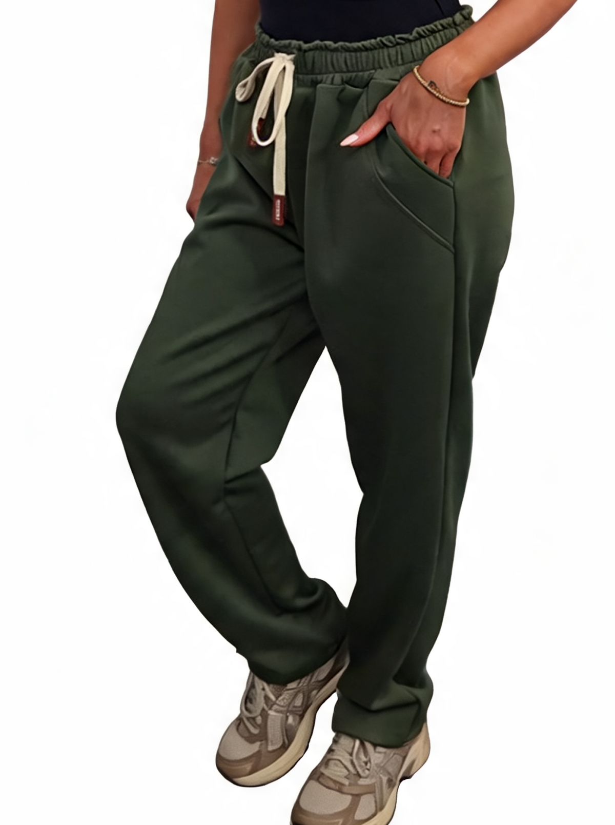 Relaxed Straight Leg Drawstring Elasticated Waist Sweatpants