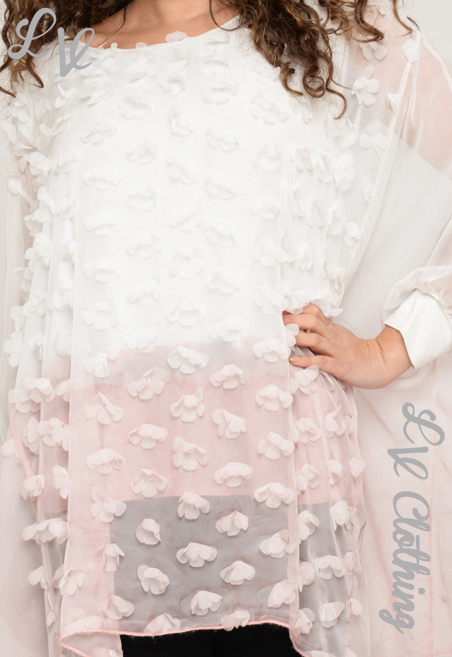 Ladies Sheer Floral Batwing Top £13.99